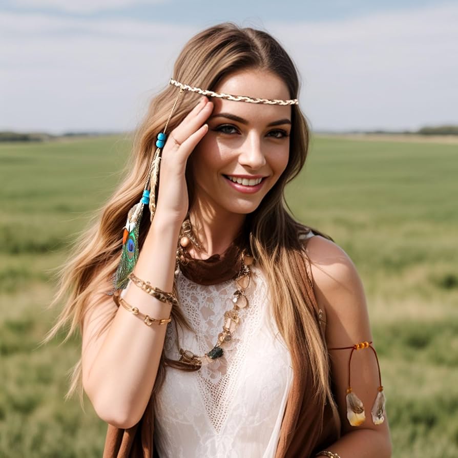 Amazon.com : DOCILA Feather Headband Wrist Bands Set Women